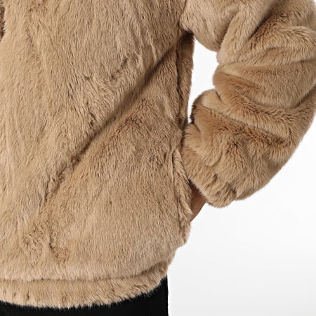 Uniplay - Veste Fourrure Zippée Capuche Camel Clair