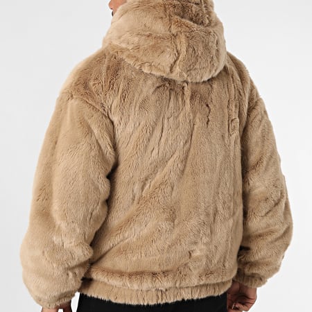 Uniplay - Veste Fourrure Zippée Capuche Camel Clair