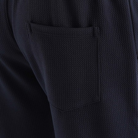 LBO - Lot De 2 Pantalons Jogging Waffle Large 1579 Noir Bleu Marine
