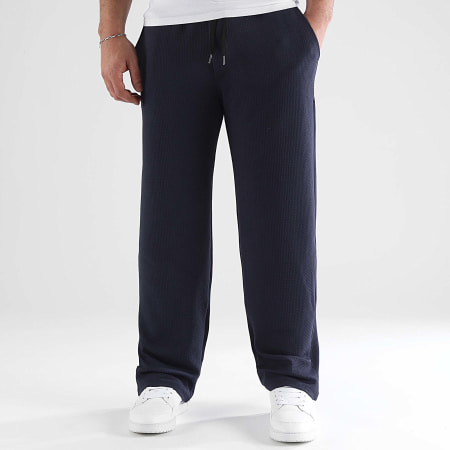 LBO - Lot De 2 Pantalons Jogging Waffle Large 1579 Noir Bleu Marine