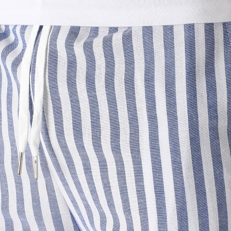 LBO - Pantalon A Rayures Larges 1747 Bleu Clair Blanc
