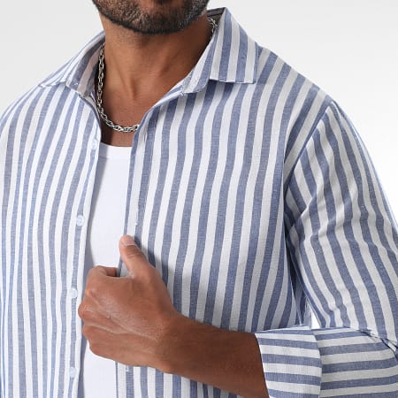 Ensemble en lin , chemise manches longues à poches et pantalon