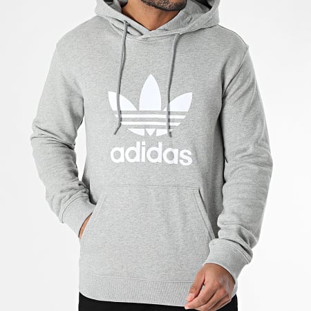 Adidas Originals - Sweat Capuche Trefoil IM4490 Gris Chiné