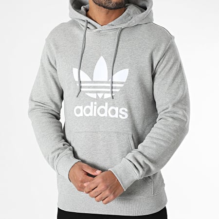 Adidas Originals - Sweat Capuche Trefoil IM4490 Gris Chiné