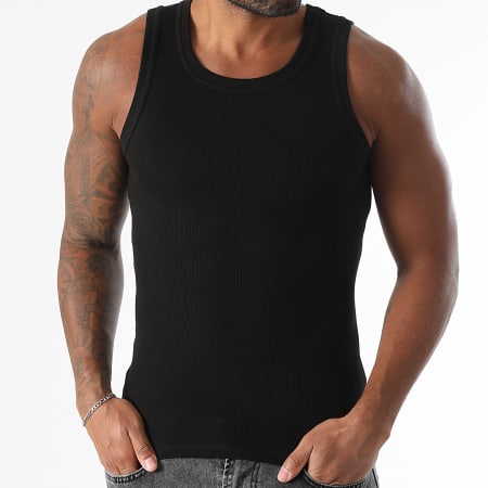 LBO - Lot de 2 Débardeurs Uni 3743 Noir Gris