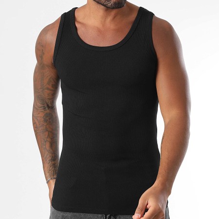 LBO - Lote de 3 camisetas de tirantes acanaladas 1798 Black White Grey Heather