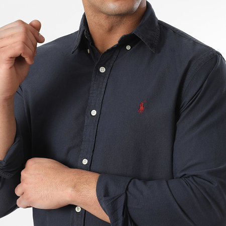 Polo Ralph Lauren - Camisa Manga Larga Slim Fit Original Player Azul Marino