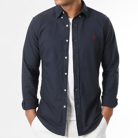 Polo Ralph Lauren - Camisa Manga Larga Slim Fit Original Player Azul Marino