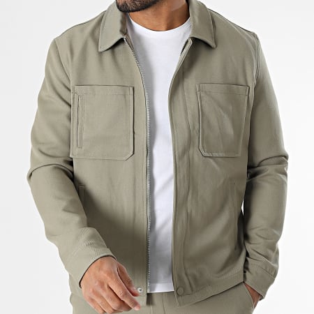 Frilivin - Ensemble Veste Zippée Et Pantalon Jogging Vert Kaki