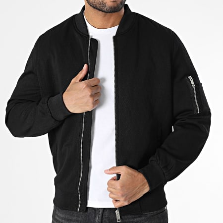 Frilivin - Chaqueta negra con cremallera