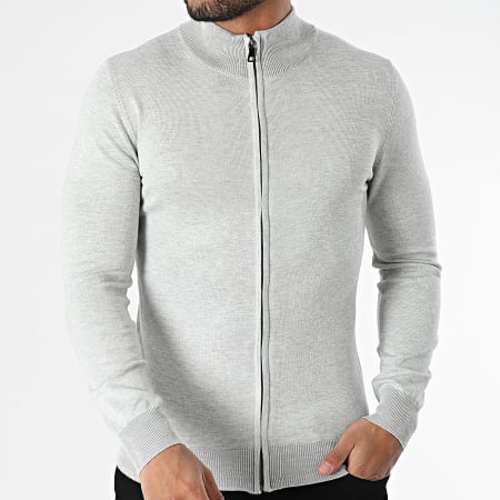 Frilivin - Chaqueta gris con cremallera