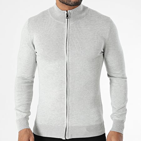 Frilivin - Chaqueta gris con cremallera