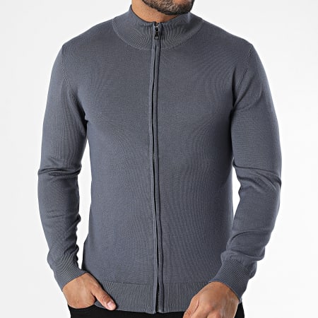 Frilivin - Chaqueta con cremallera gris marengo