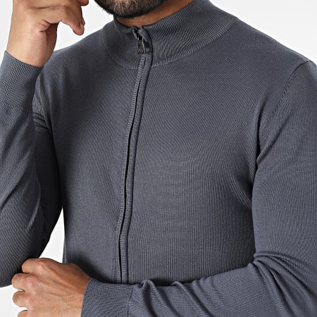 Frilivin - Chaqueta con cremallera gris marengo