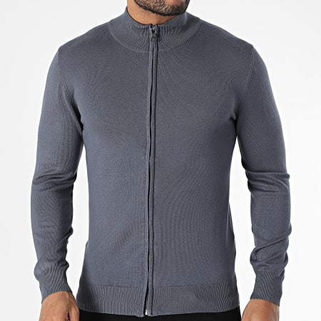 Frilivin - Chaqueta con cremallera gris marengo