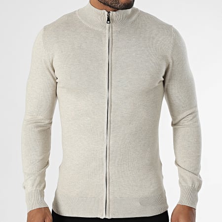 Frilivin - Chaqueta beige con cremallera