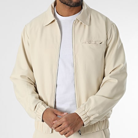 Frilivin - Ensemble Veste Zippée Et Pantalon Beige