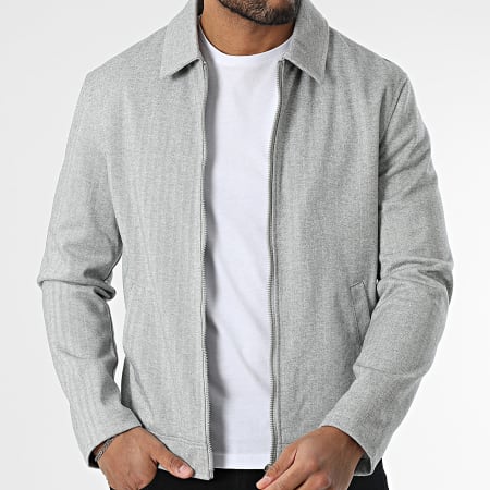 Frilivin - Chaqueta con cremallera gris brezo