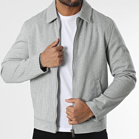 Frilivin - Chaqueta con cremallera gris brezo