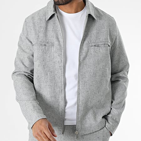 Frilivin - Ensemble Veste Zippée Et Pantalon Gris Chiné