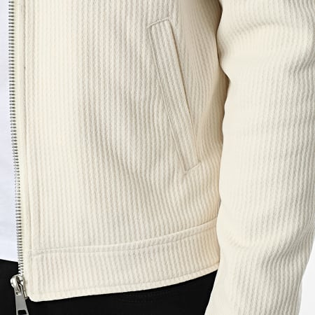 Frilivin - Chaqueta beige con cremallera