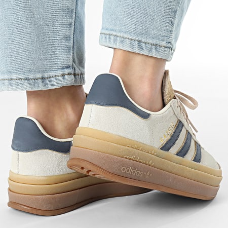 adidas gazelle silver green womens Adidas Originals GAZELLE BOLD W cream white/college green/magic beige main image 0