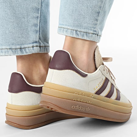 Adidas Originals - Baskets Femme Gazelle Bold W JQ5127 Crew White Maroon Magic Beige