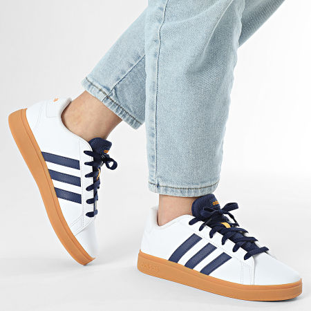 Adidas Sportswear - Baskets Femme Grand Court 2.0 K JI0969 Footwear White Dark Blue Gum 10