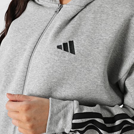 Adidas Sportswear - Ensemble De Survetement A Bandes Femme Energize JD2661 Gris Clair Chiné