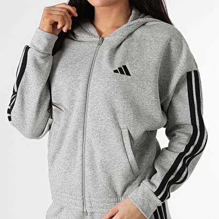 Adidas Sportswear - Ensemble De Survetement A Bandes Femme Energize JD2661 Gris Clair Chiné