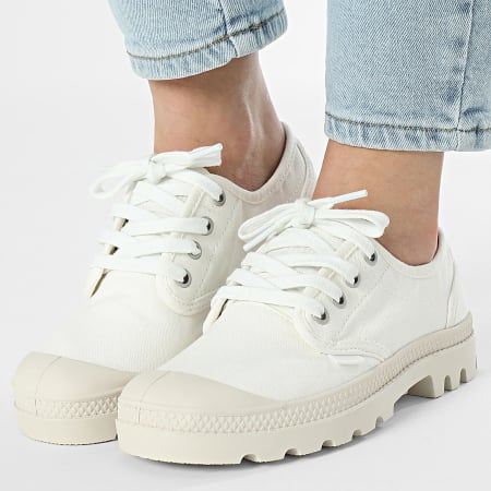 Palladium - Pampa Oxford Zapatillas Mujer 92351 Blanco Suave