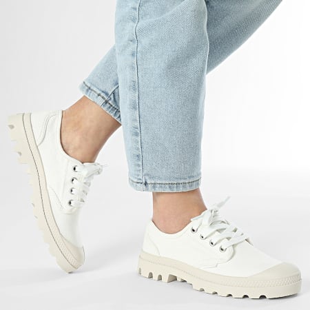 Palladium - Pampa Oxford Zapatillas Mujer 92351 Blanco Suave