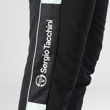 Sergio Tacchini - Pantalon Jogging A Bandes Abita 40814 Noir Vert Clair