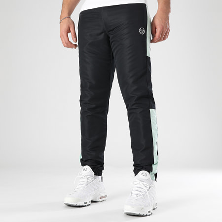 Sergio Tacchini - Pantalon Jogging A Bandes Abita 40814 Noir Vert Clair