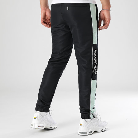 Sergio Tacchini - Pantalon Jogging A Bandes Abita 40814 Noir Vert Clair