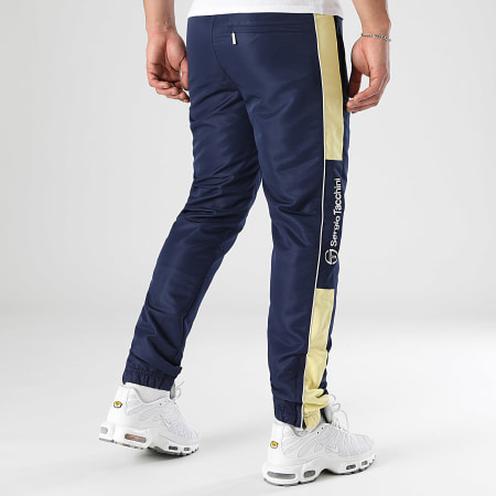 Sergio Tacchini - Pantalon Jogging A Bandes Abita 40814 Bleu Marine Jaune