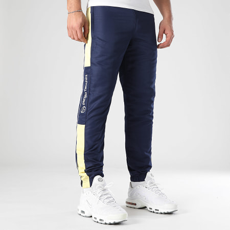 Sergio Tacchini - Pantalon Jogging A Bandes Abita 40814 Bleu Marine Jaune