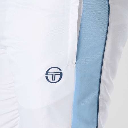 Sergio Tacchini - Pantalon Jogging A Bandes Abita 40814 Blanc Bleu Clair