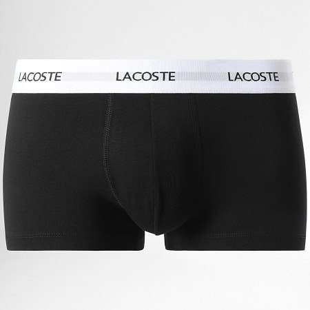 Lacoste - Lot De 3 Boxers Classic Bleu Marine Noir Vert Bouteille