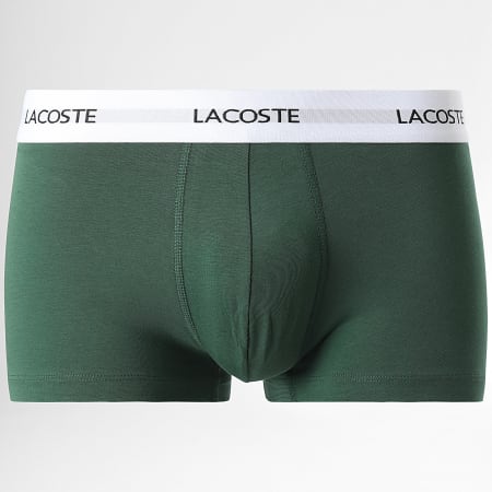 Lacoste - Lot De 3 Boxers Classic Bleu Marine Noir Vert Bouteille