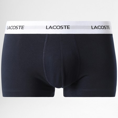 Lacoste - Lot De 3 Boxers Classic Bleu Marine Noir Vert Bouteille