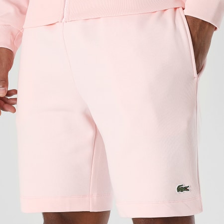 Lacoste - Short Jogging Logo Brodé Crocodile Rose