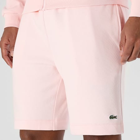 Lacoste - Short Jogging Logo Brodé Crocodile Rose
