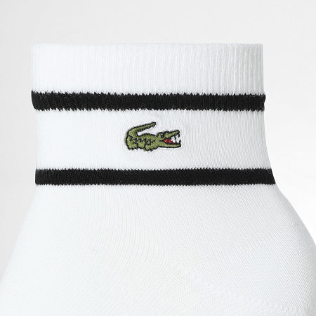 Lacoste - Lot De 2 Paires De Chaussettes Logo Brodé Crocodile Blanc