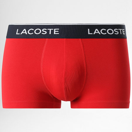 Lacoste - Lot De 3 Boxers Classic Bleu Marine Gris Chiné Rouge