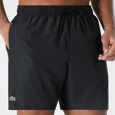 Lacoste - Short De Bain Logo Crocodile Noir