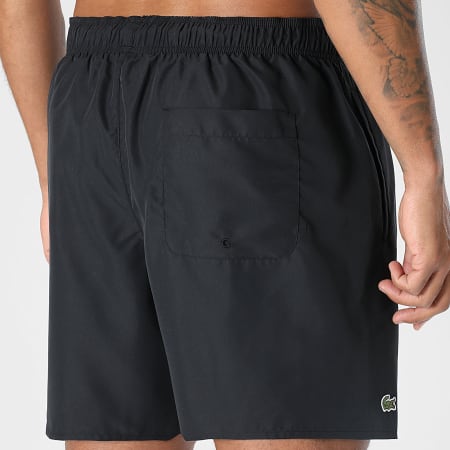 Lacoste - Short De Bain Logo Crocodile Noir