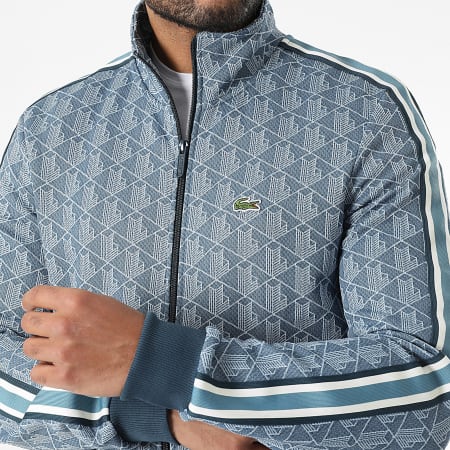 Lacoste - Veste Zippée Logo Brodé Crocodile The Blend Regular Fit Bleu Marine