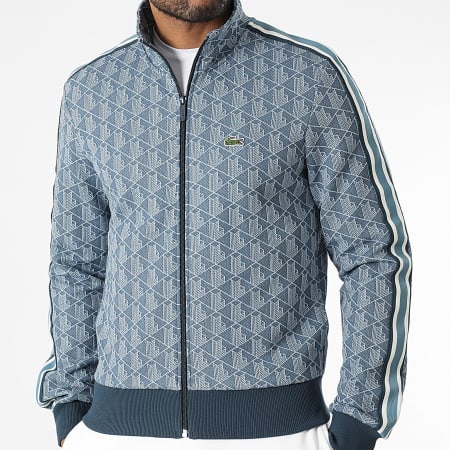 Lacoste - Veste Zippée Logo Brodé Crocodile The Blend Regular Fit Bleu Marine