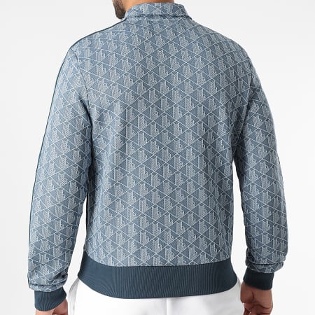 Lacoste - Veste Zippée Logo Brodé Crocodile The Blend Regular Fit Bleu Marine